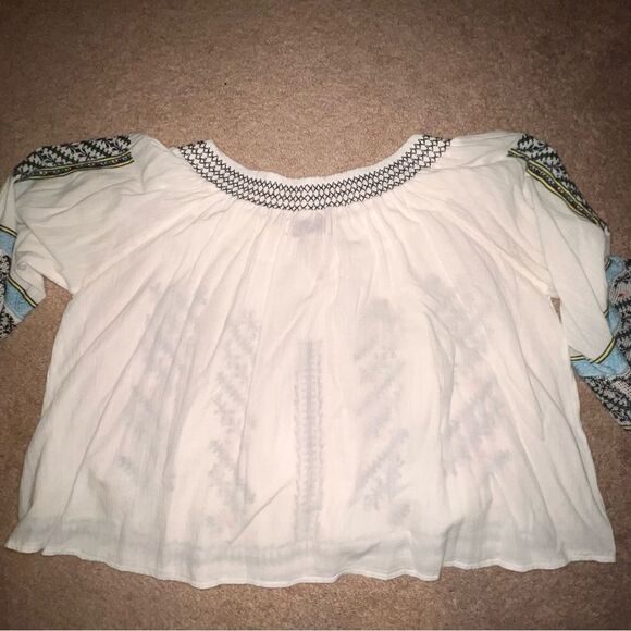 VINTAGE HAVANA Embroidered Peasant Top Size S - Picture 2 of 5